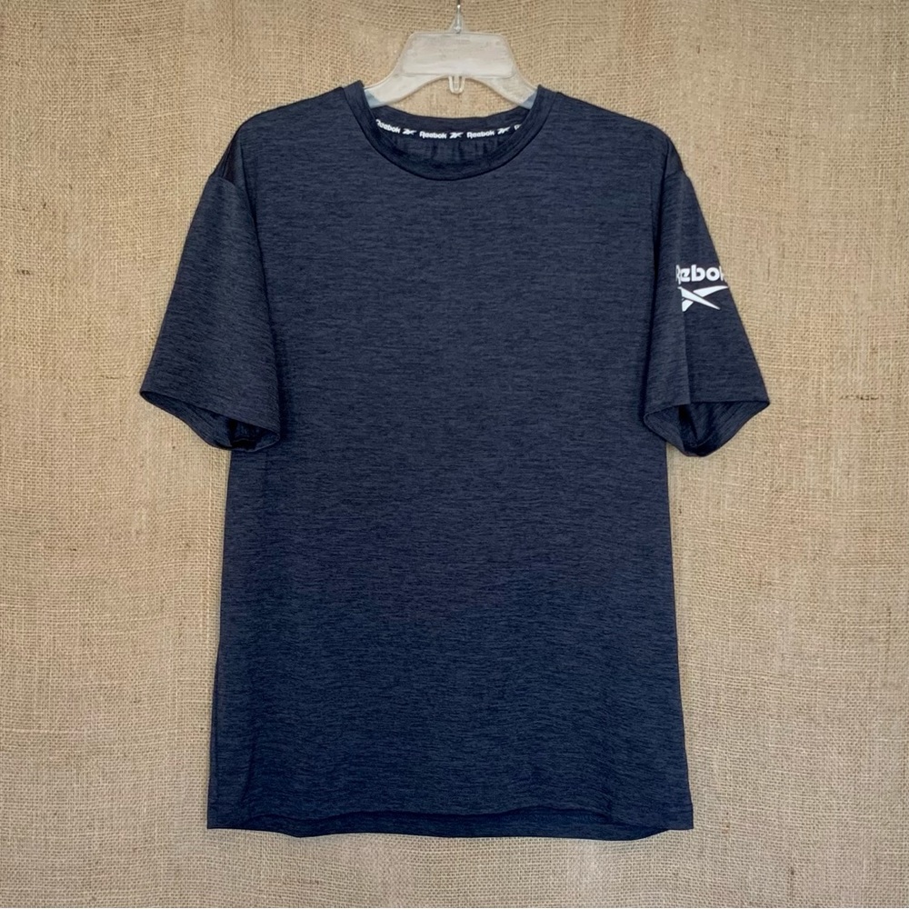 REEBOK Men’s Performance T-Shirt Relaxed Fit Black Gray White T Shirt Medium
